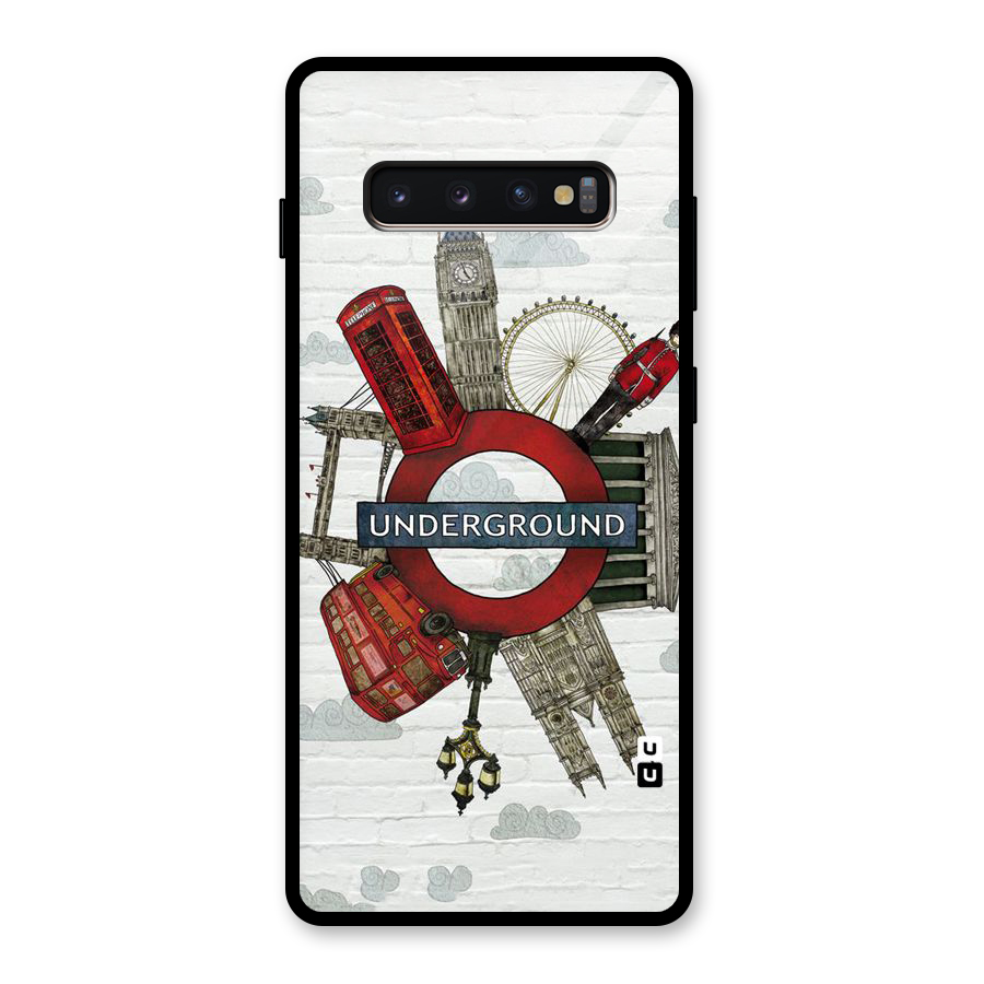 Underground Design Glass Back Case for Galaxy S10 Plus