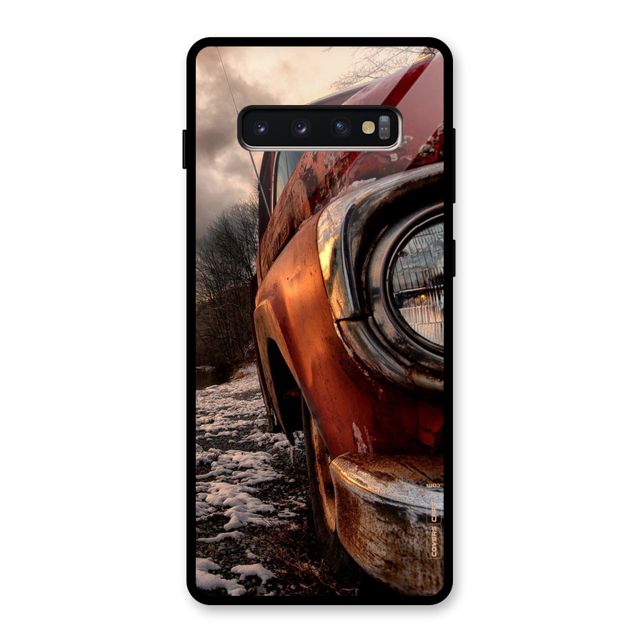Vintage Car Headlight Glass Back Case for Galaxy S10 Plus