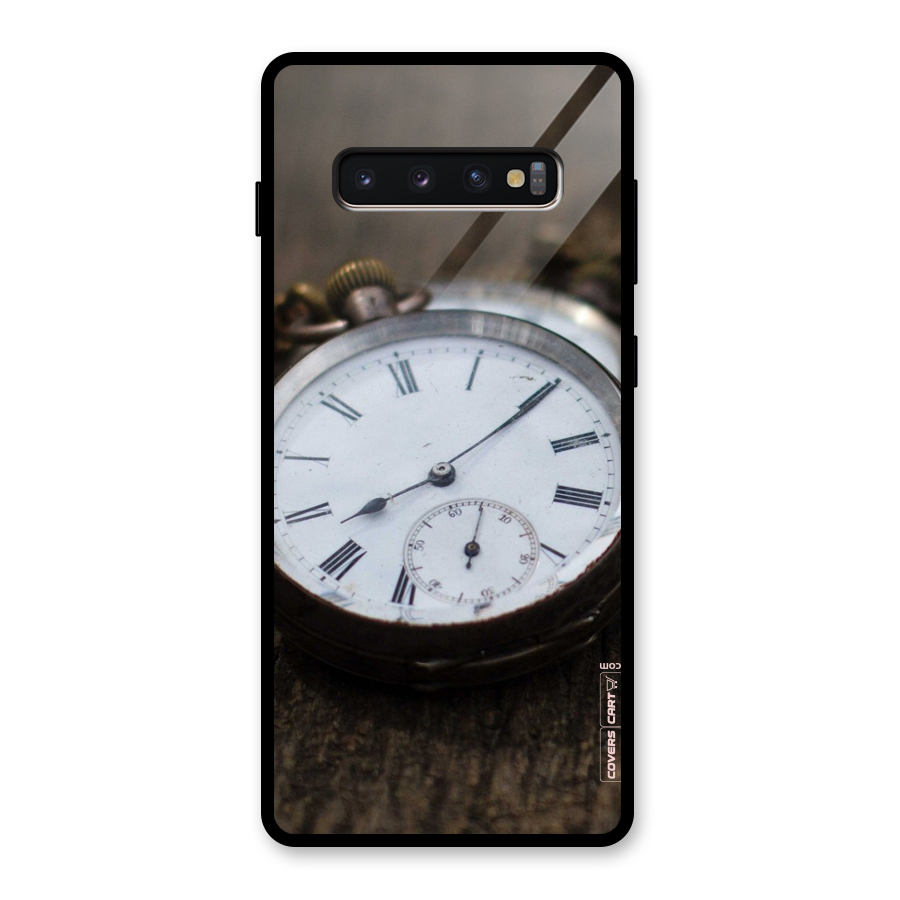 Vintage Clock Glass Back Case for Galaxy S10 Plus