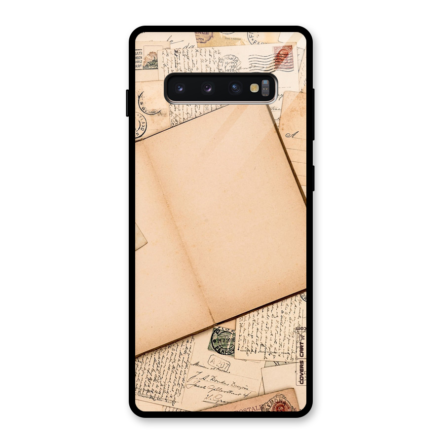 Vintage Journal Glass Back Case for Galaxy S10 Plus