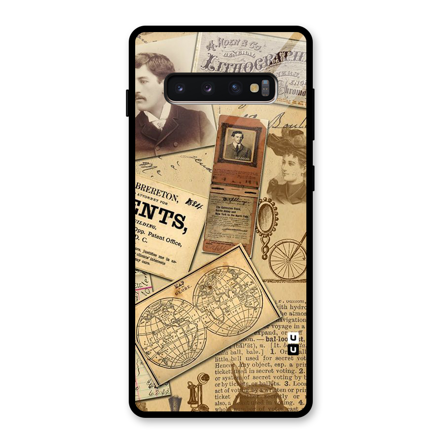 Vintage Memories Glass Back Case for Galaxy S10 Plus
