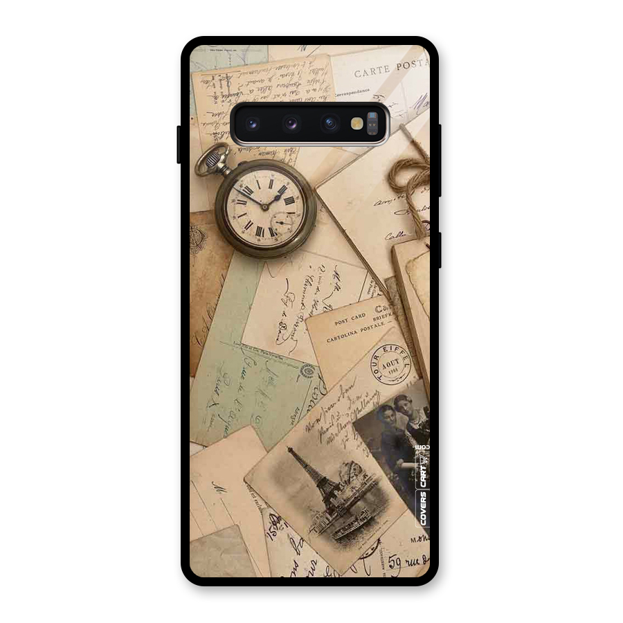 Vintage Postcards Glass Back Case for Galaxy S10 Plus