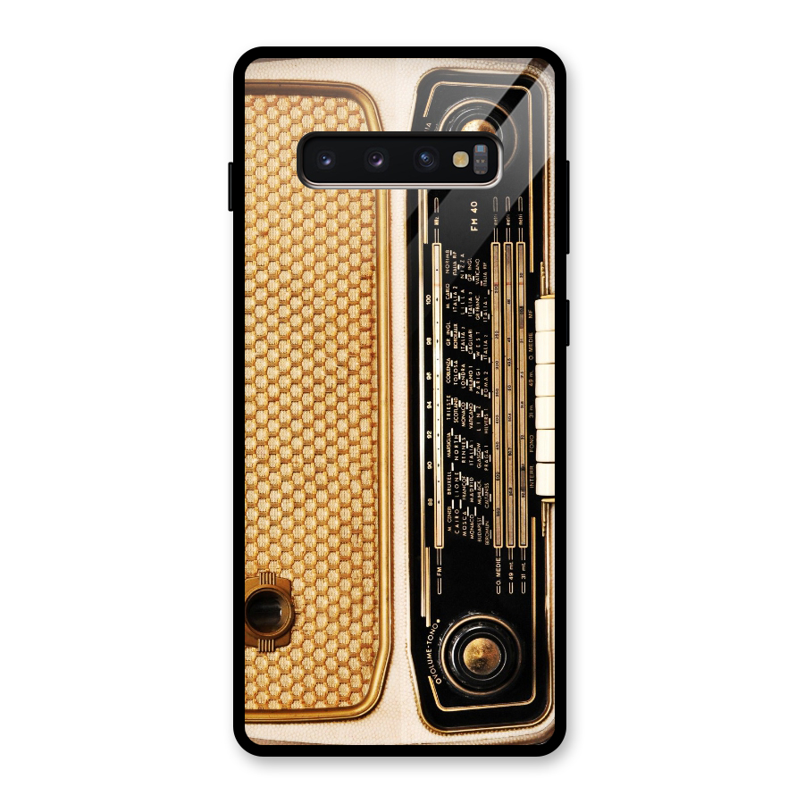 Vintage Radio Glass Back Case for Galaxy S10 Plus