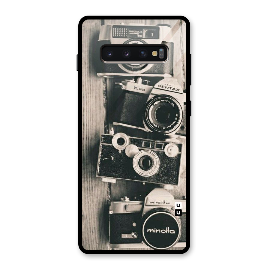Vintage Style Shutter Glass Back Case for Galaxy S10 Plus