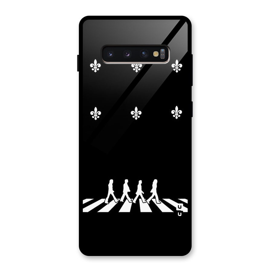 Walking Four Glass Back Case for Galaxy S10 Plus