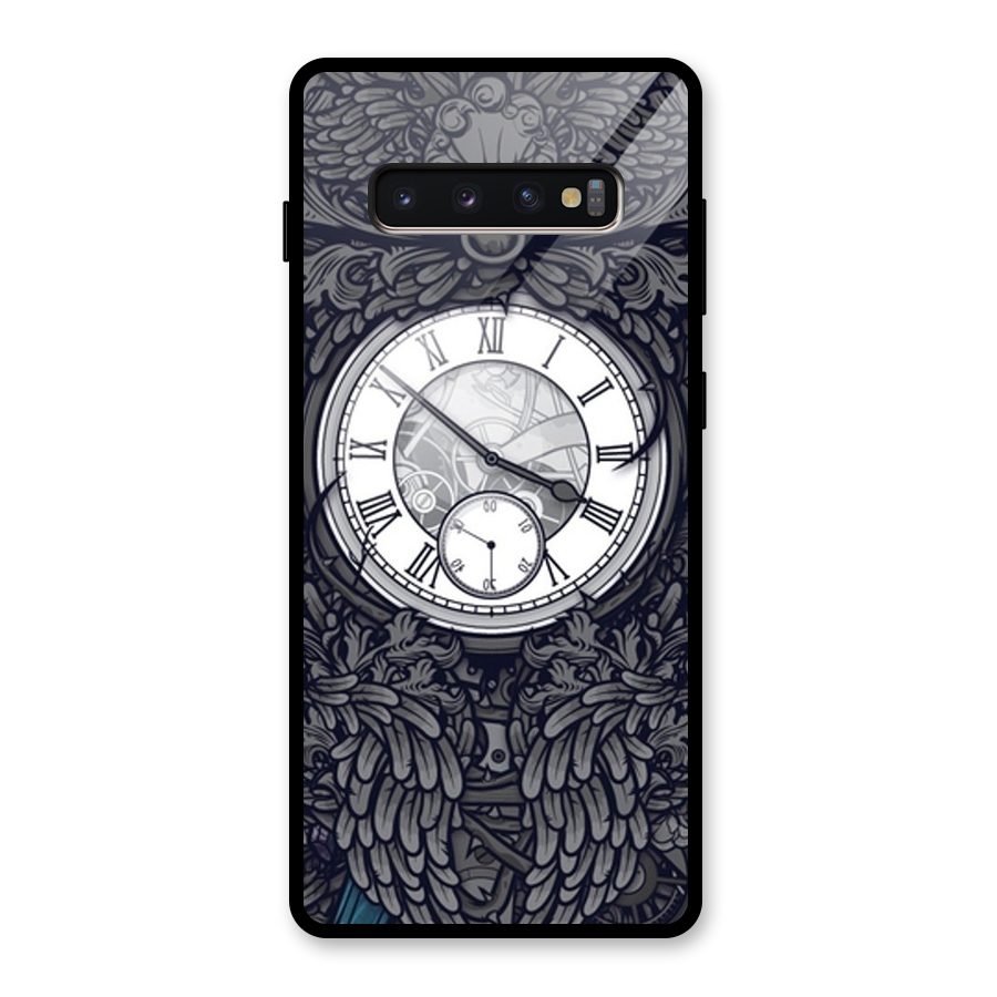 Wall Clock Glass Back Case for Galaxy S10 Plus