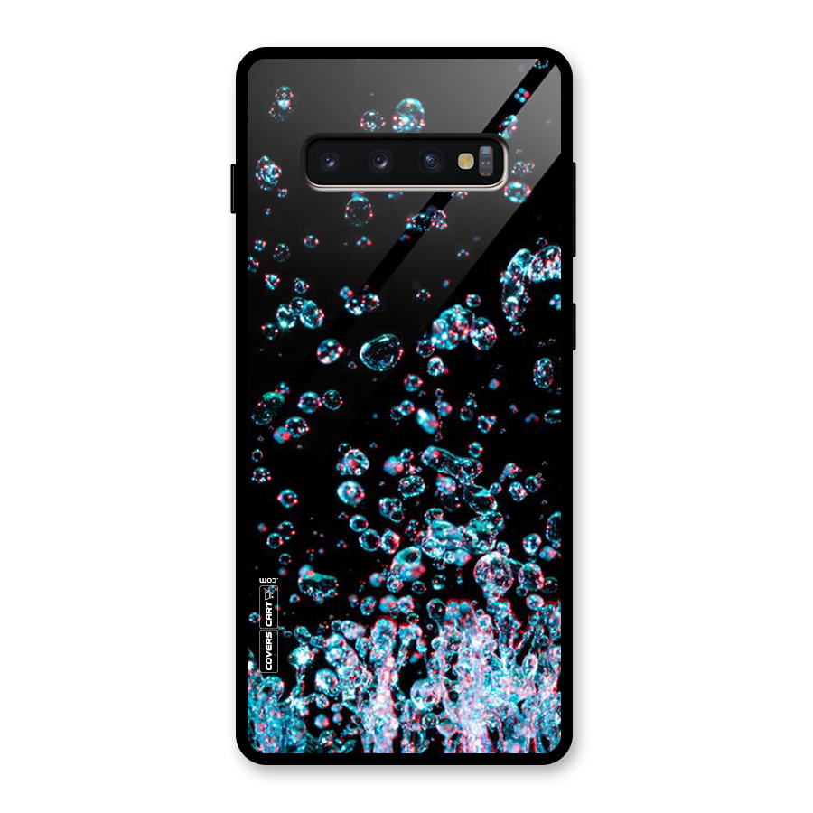 Water Droplets Glass Back Case for Galaxy S10 Plus