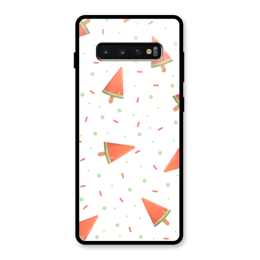Watermelon Ice Creams Glass Back Case for Galaxy S10 Plus