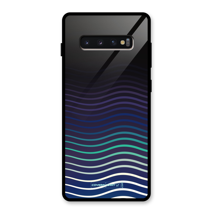 Wavy Stripes Glass Back Case for Galaxy S10 Plus