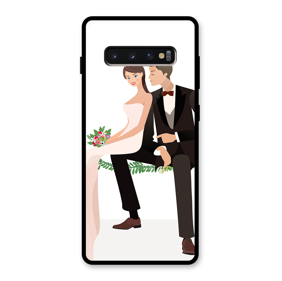 Wedding Couple Glass Back Case for Galaxy S10 Plus