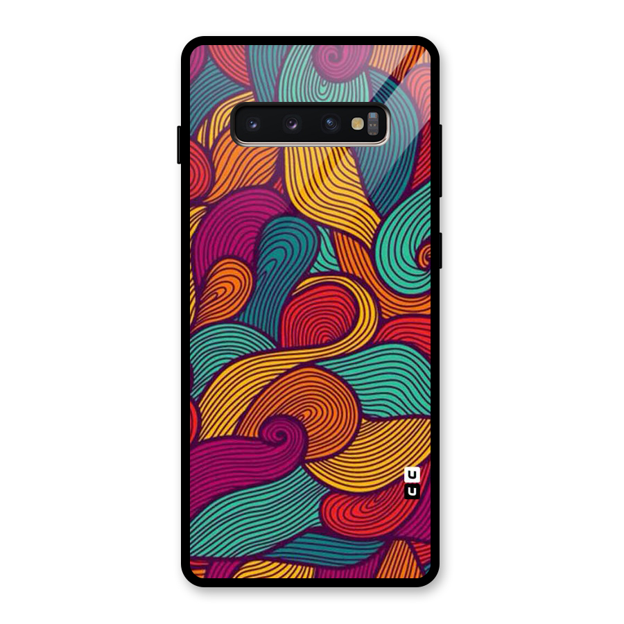 Whimsical Colors Glass Back Case for Galaxy S10 Plus