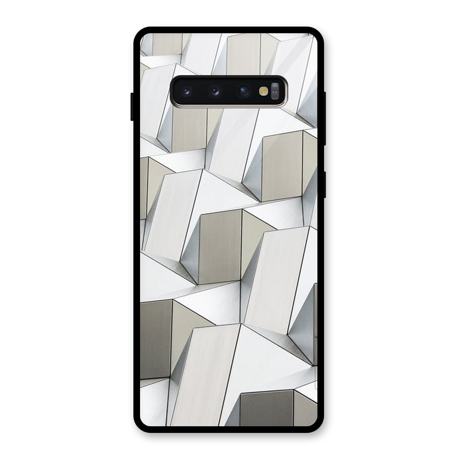 White Abstract Art Glass Back Case for Galaxy S10 Plus