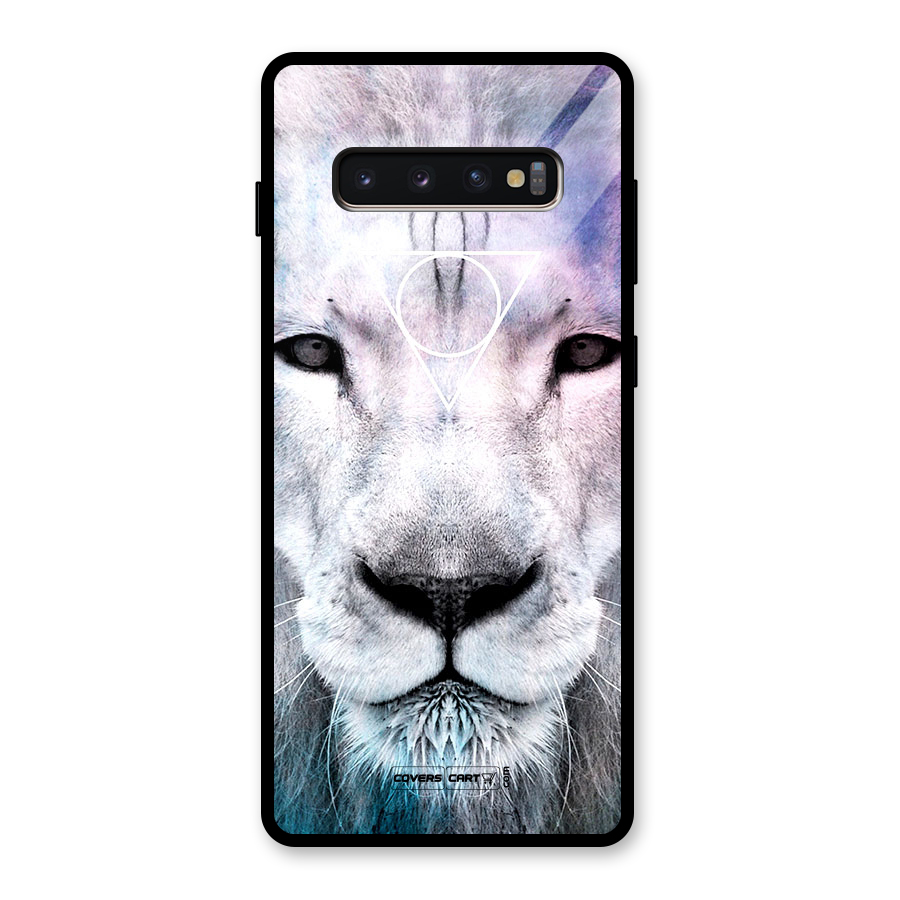 White Lion Glass Back Case for Galaxy S10 Plus