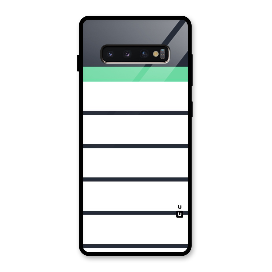White and Simple Stripes Glass Back Case for Galaxy S10 Plus