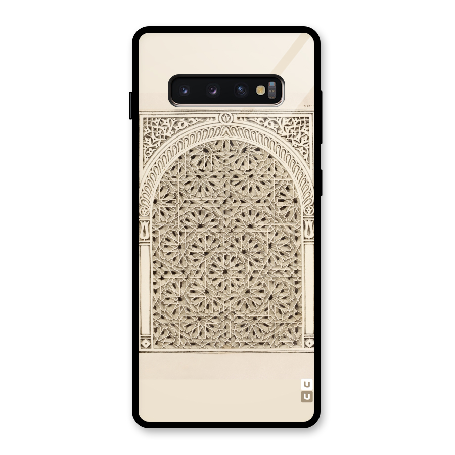 Window Ornaments Glass Back Case for Galaxy S10 Plus