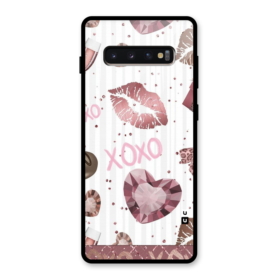 Wine Lip xoxo Glass Back Case for Galaxy S10 Plus