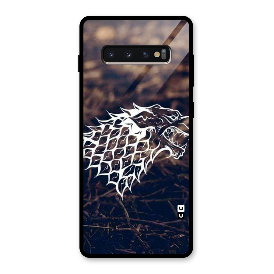 Wolf In White Glass Back Case for Galaxy S10 Plus
