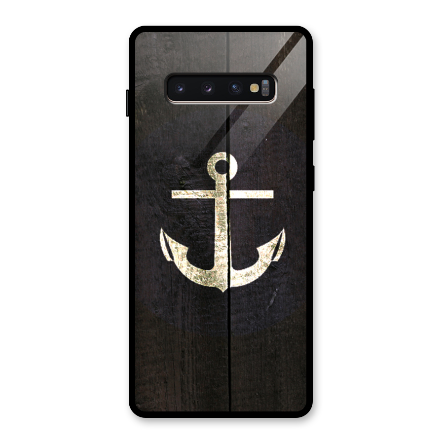 Wood Anchor Glass Back Case for Galaxy S10 Plus
