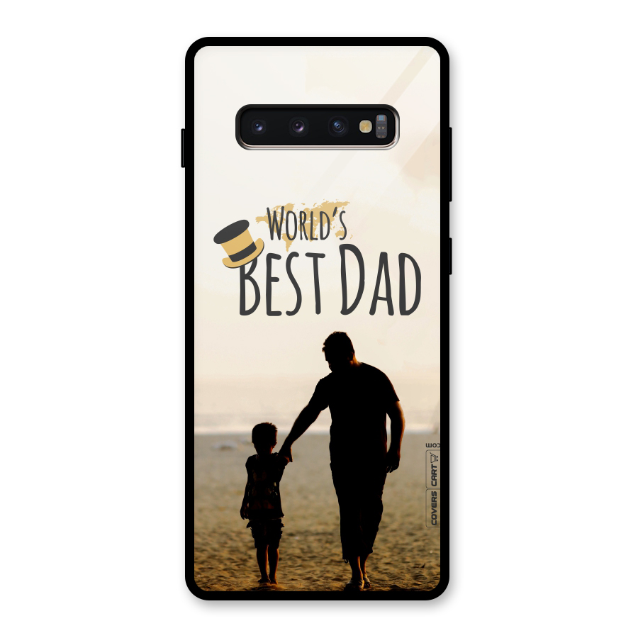 Worlds Best Dad Glass Back Case for Galaxy S10 Plus