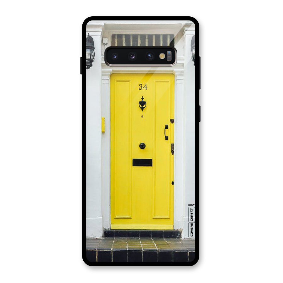 Yellow Door Glass Back Case for Galaxy S10 Plus