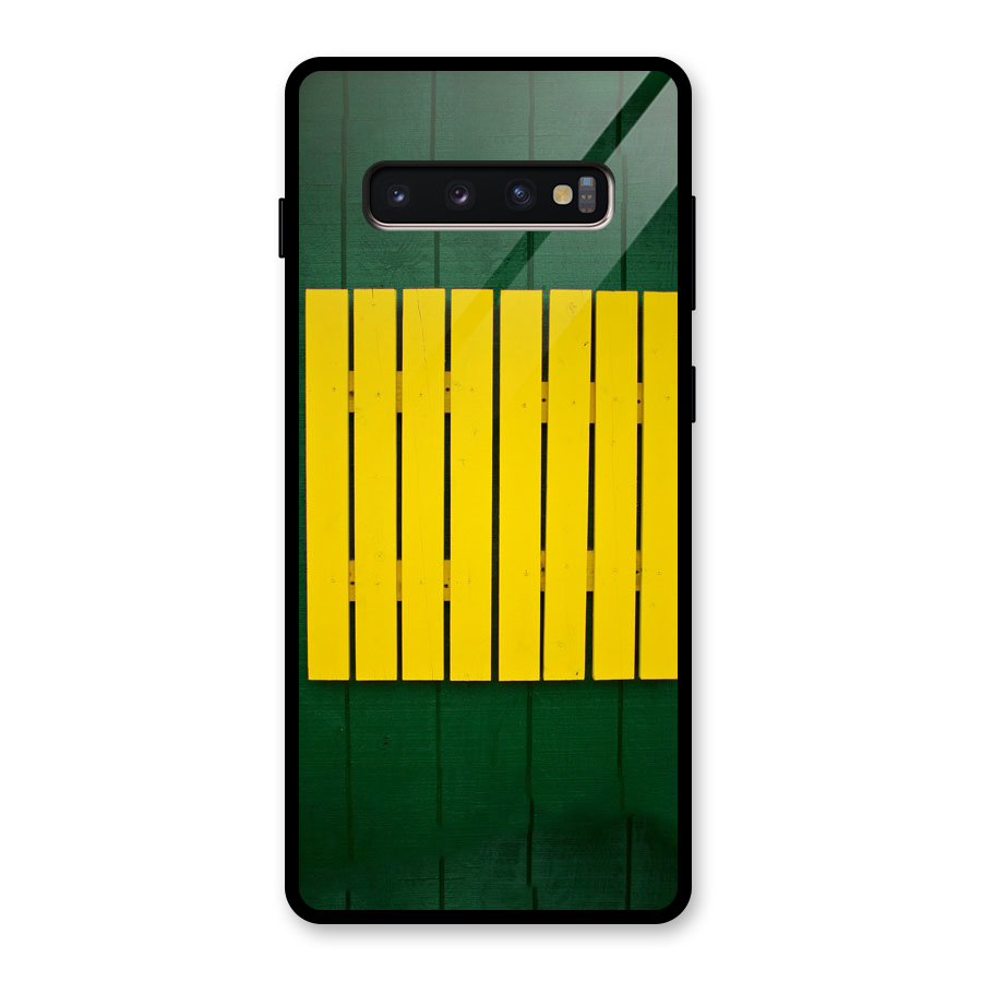 Yellow Fence Glass Back Case for Galaxy S10 Plus