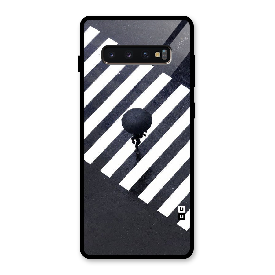 Zebra Walking Glass Back Case for Galaxy S10 Plus