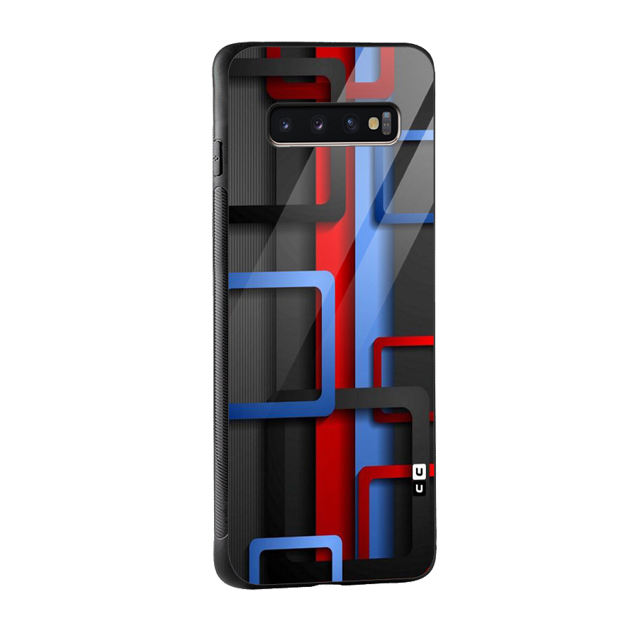 Abstract Box Glass Back Case for Galaxy S10 Plus