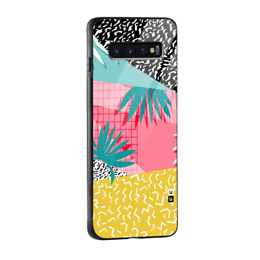 Abstract Grass Hues Glass Back Case for Galaxy S10 Plus