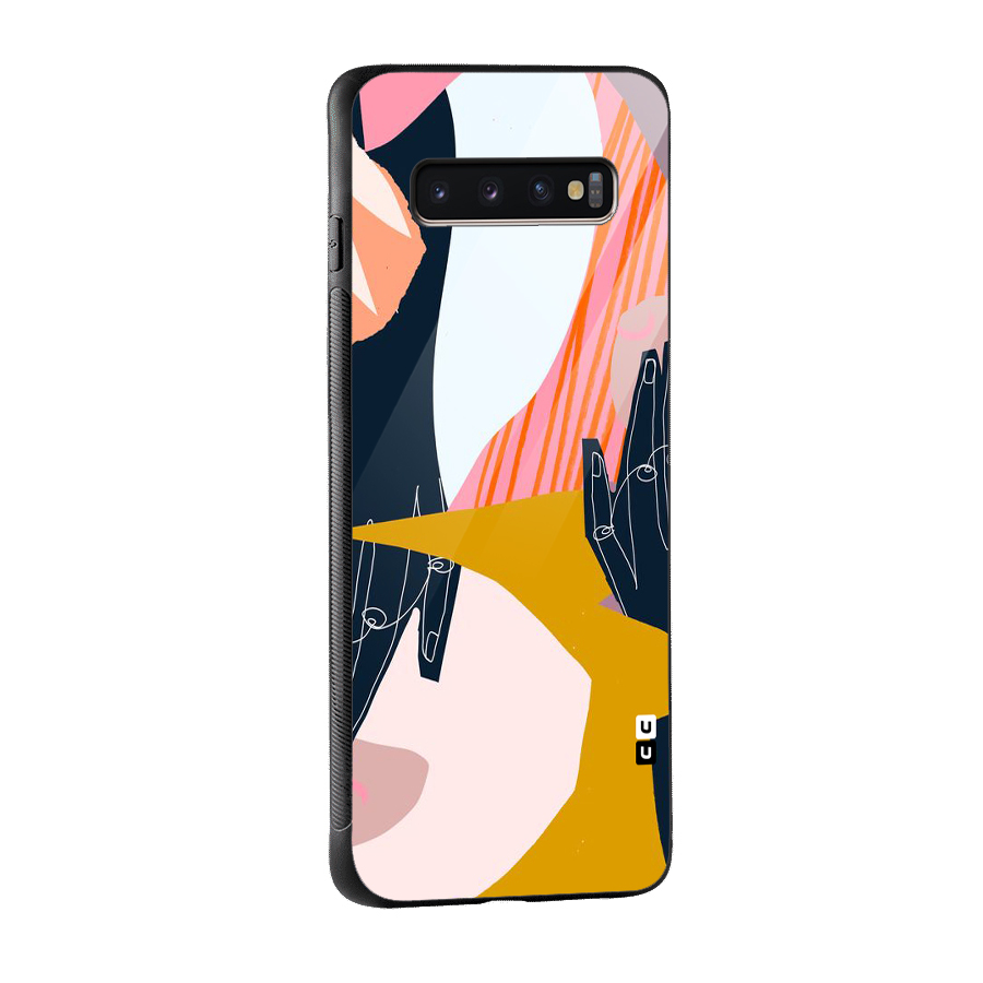 Abstract Hands Glass Back Case for Galaxy S10 Plus