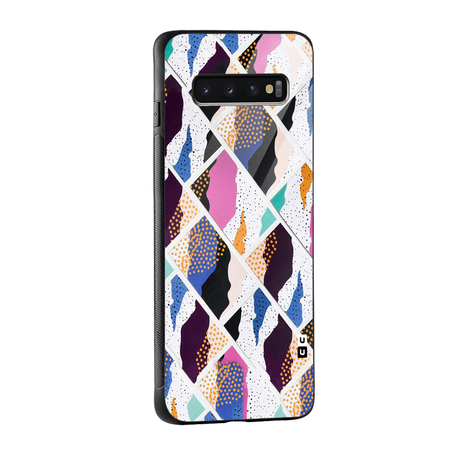 Abstract Polka Glass Back Case for Galaxy S10 Plus