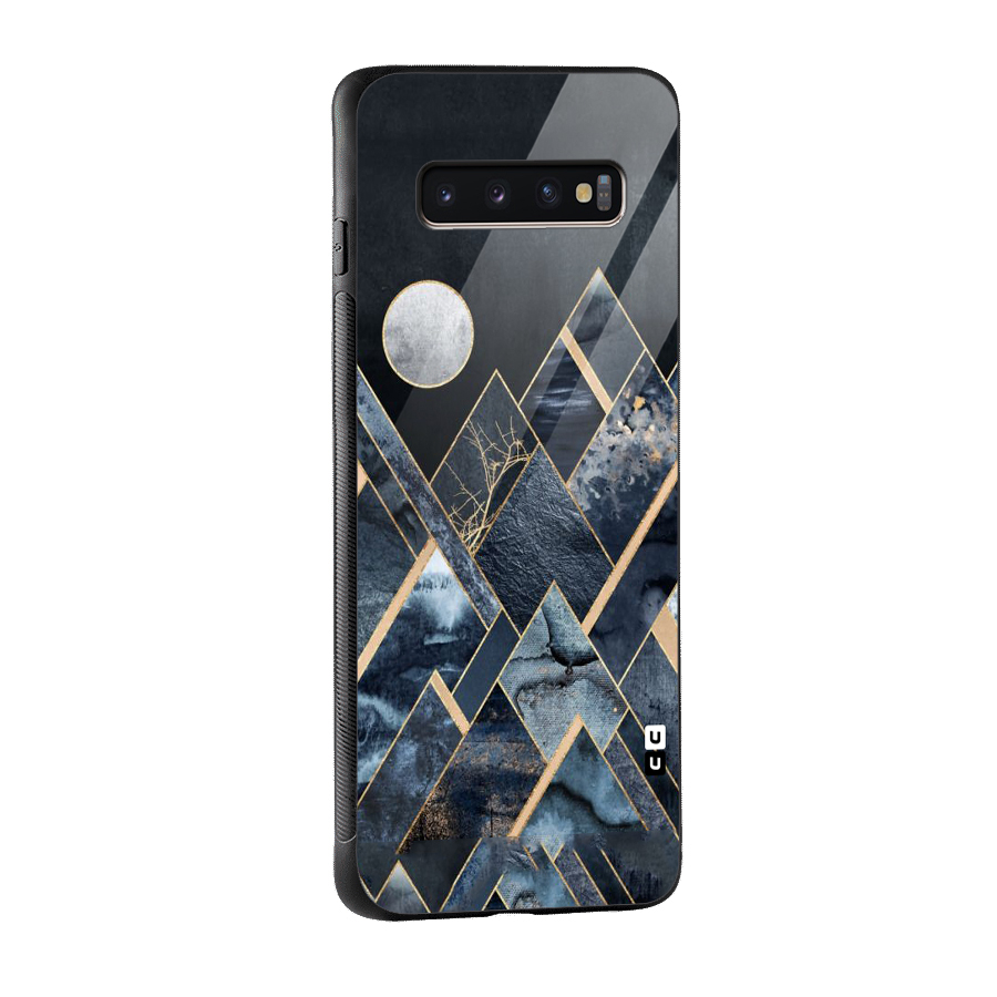 Abstract Scenic Design Glass Back Case for Galaxy S10 Plus