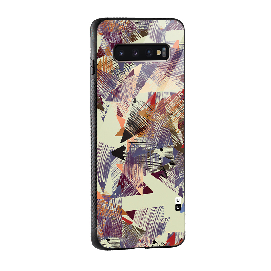 Abstract Sketch Glass Back Case for Galaxy S10 Plus