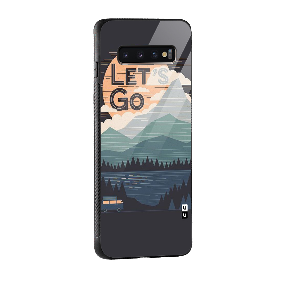 Abstract Travel Glass Back Case for Galaxy S10 Plus