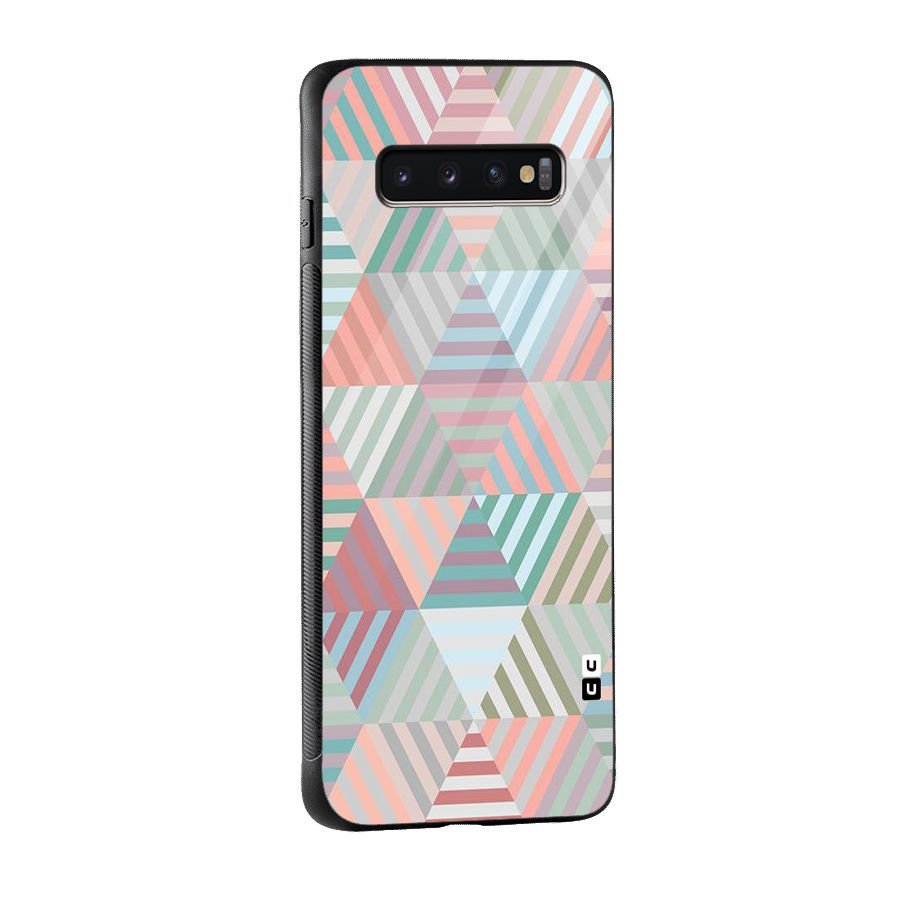 Abstract Triangle Lines Glass Back Case for Galaxy S10 Plus