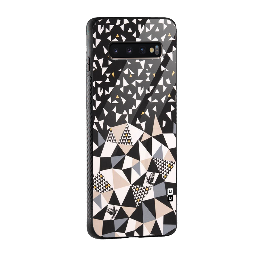 Abstract Varied Triangles Glass Back Case for Galaxy S10 Plus
