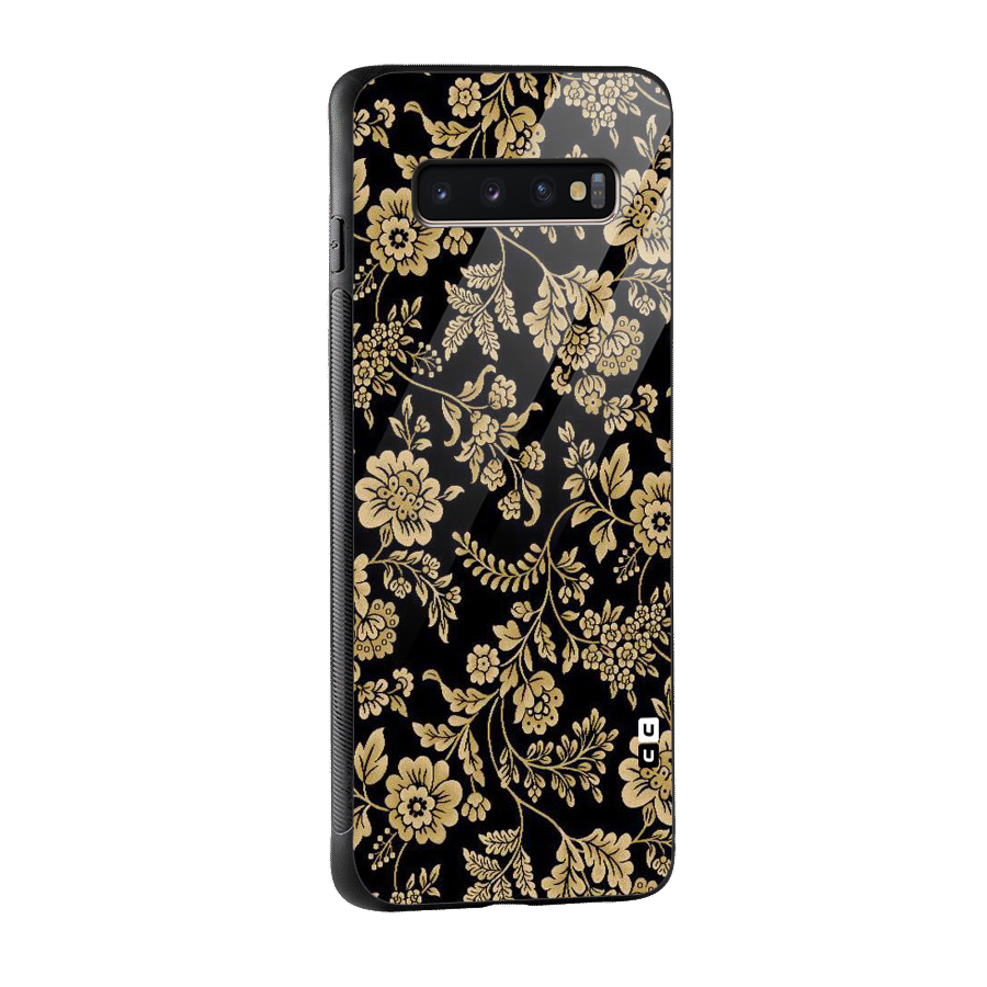 Aesthetic Golden Design Glass Back Case for Galaxy S10 Plus