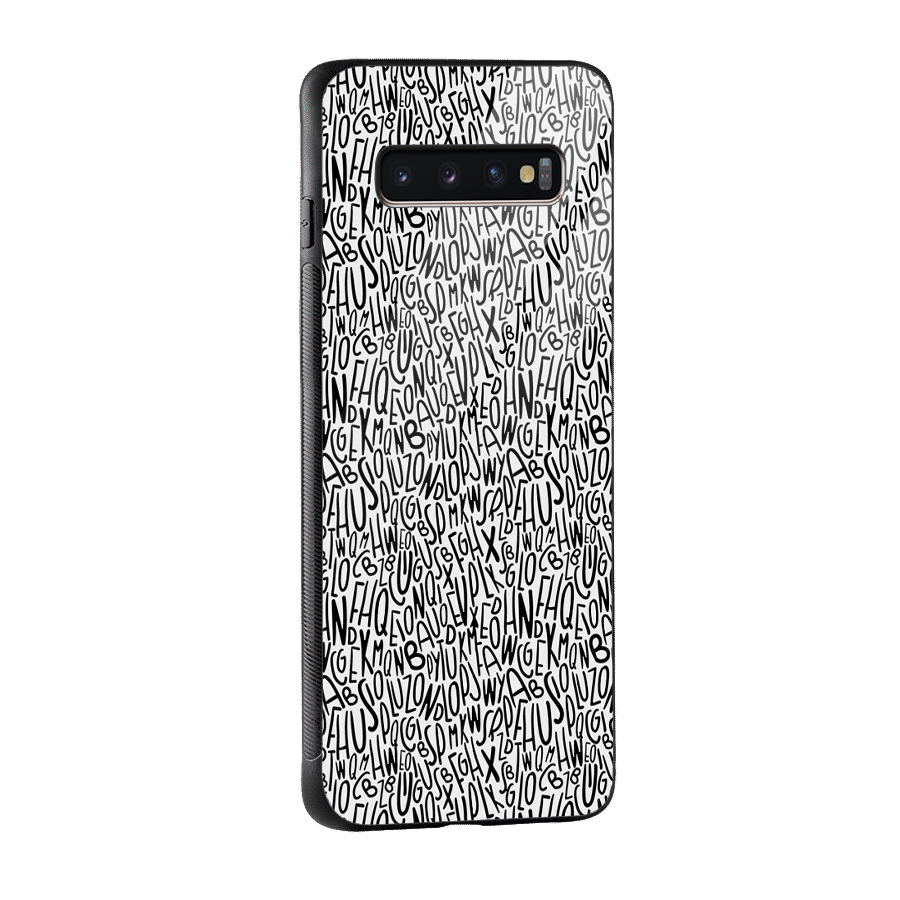 Alphabet Seamless Abstract Glass Back Case for Galaxy S10 Plus