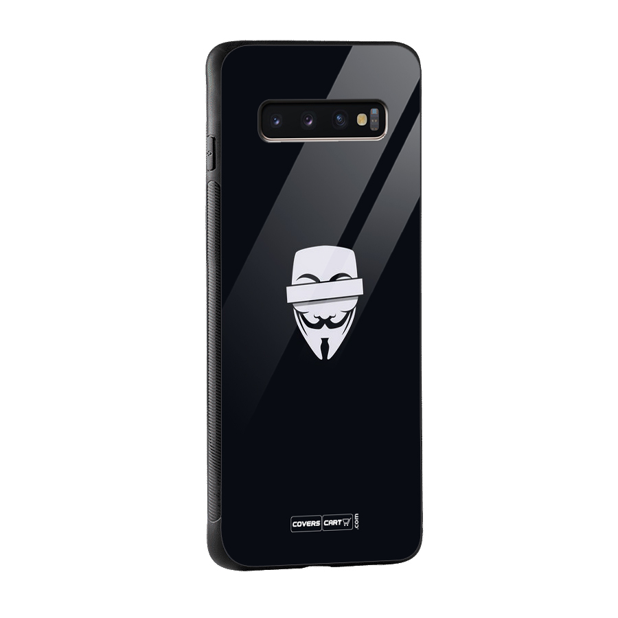 Anonymous Mask Glass Back Case for Galaxy S10 Plus