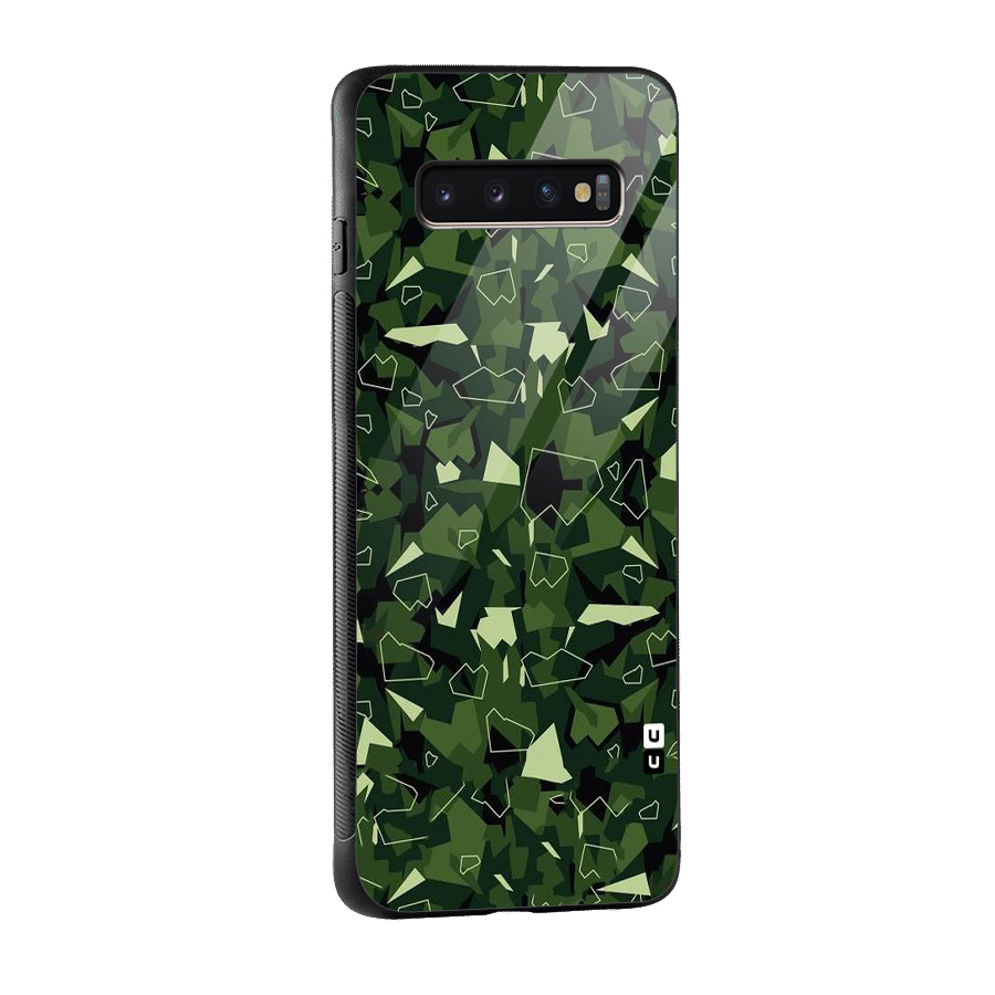 Army Shape Design Glass Back Case for Galaxy S10 Plus
