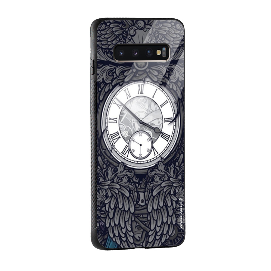 Artsy Wall Clock Glass Back Case for Galaxy S10 Plus