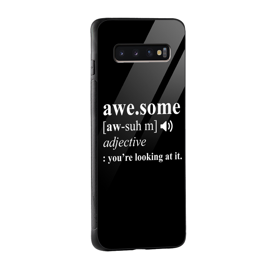 Awesome Looking at it Glass Back Case for Galaxy S10 Plus