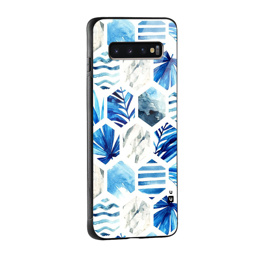 Beach Vibes Pentagon Design Glass Back Case for Galaxy S10 Plus