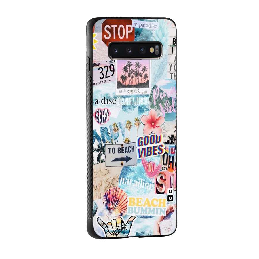 Beaching Life Glass Back Case for Galaxy S10 Plus
