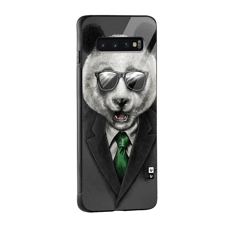 Bear Face Glass Back Case for Galaxy S10 Plus