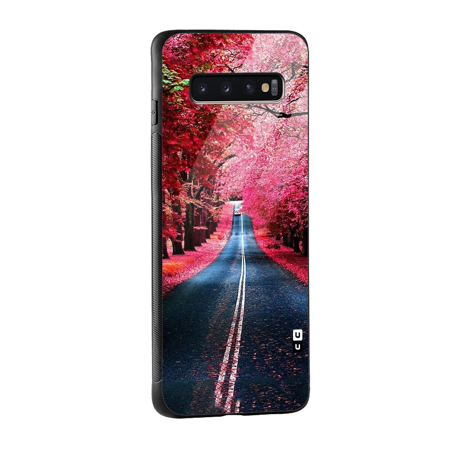 Beautiful Red Trees Glass Back Case for Galaxy S10 Plus