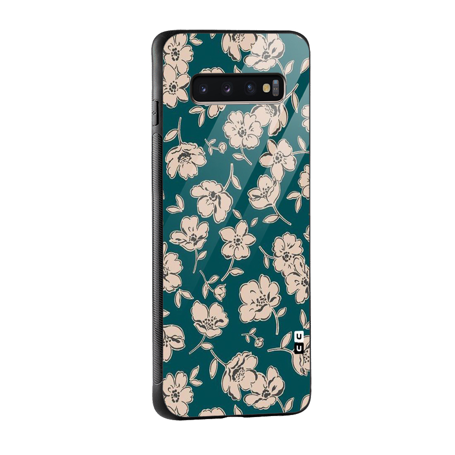 Beauty Green Bloom Glass Back Case for Galaxy S10 Plus