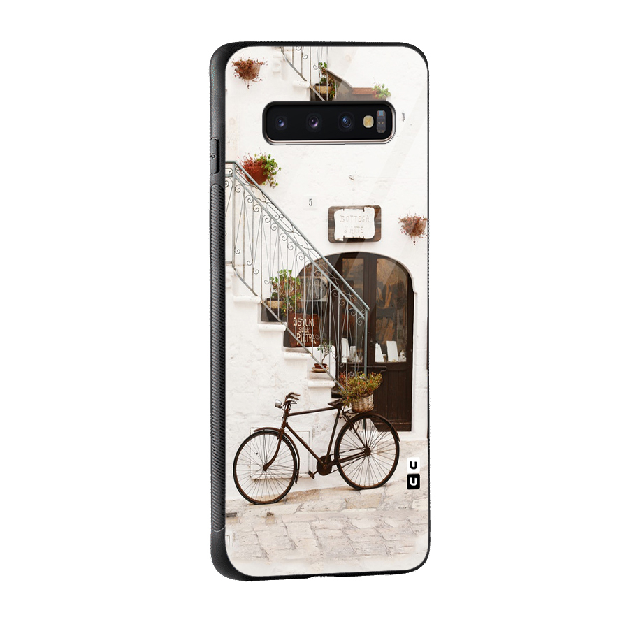 Bicycle Wall Glass Back Case for Galaxy S10 Plus