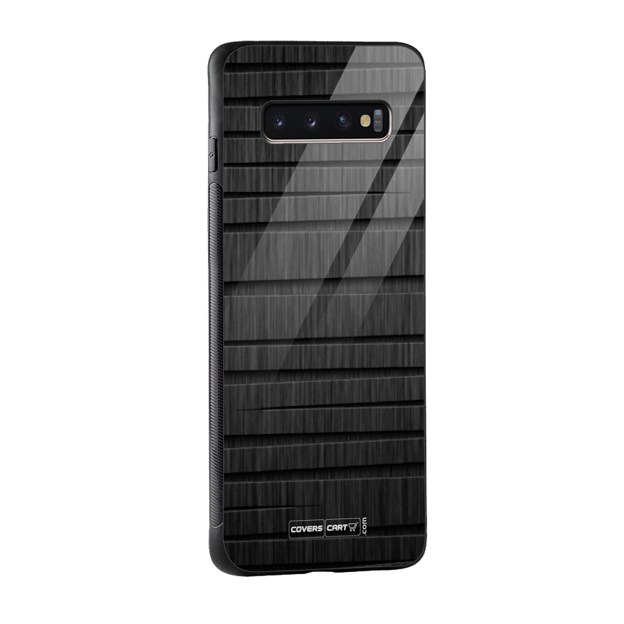 Black Abstract Glass Back Case for Galaxy S10 Plus