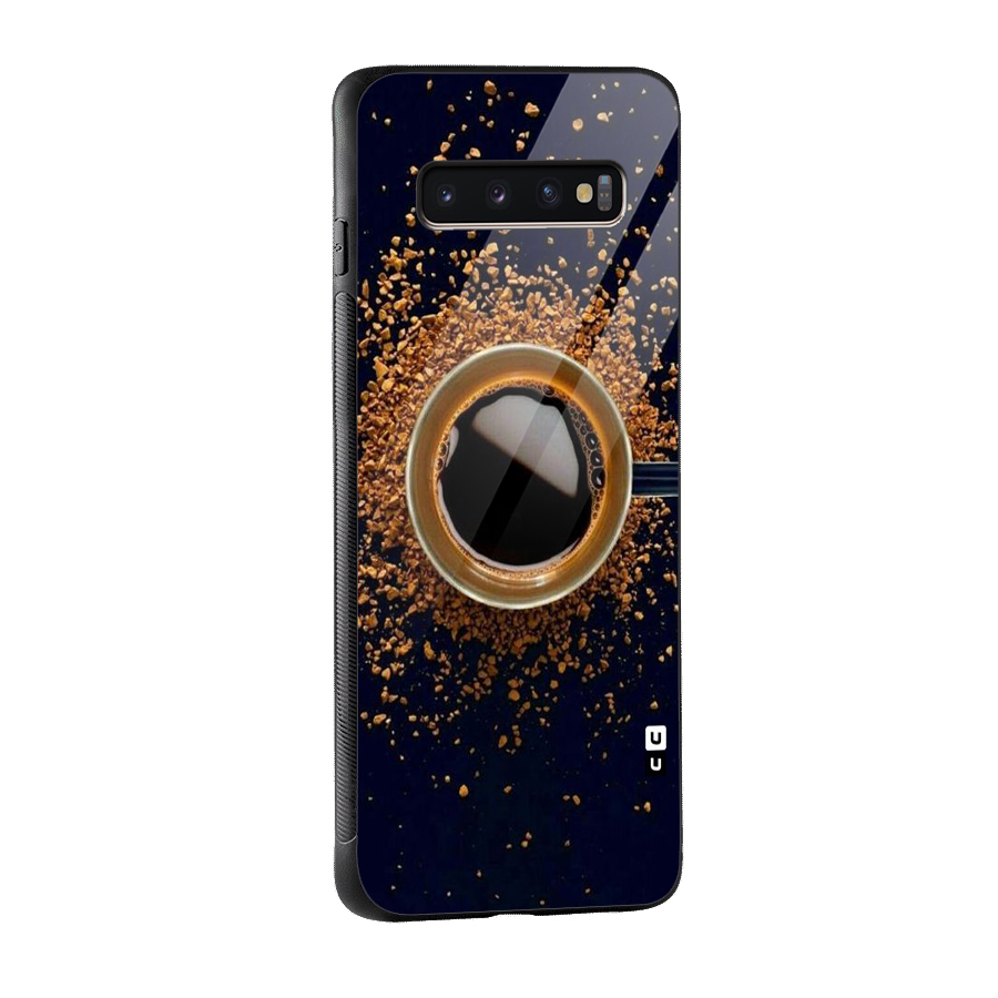 Black Coffee Glass Back Case for Galaxy S10 Plus