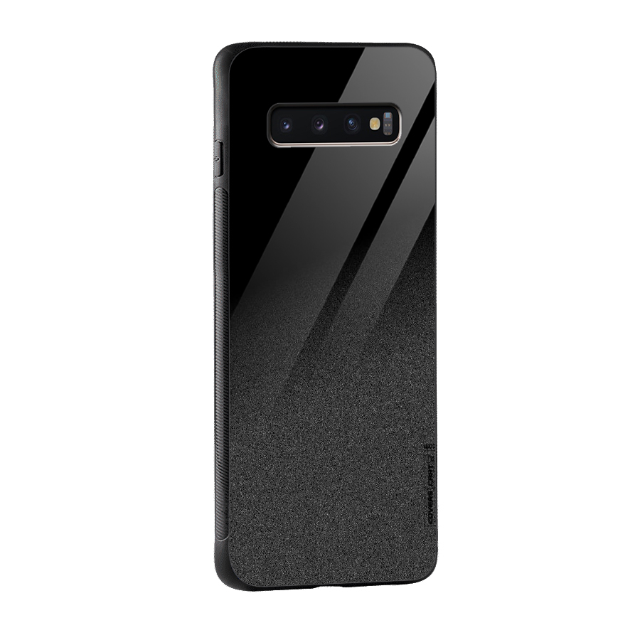 Black Grey Noise Fusion Glass Back Case for Galaxy S10 Plus
